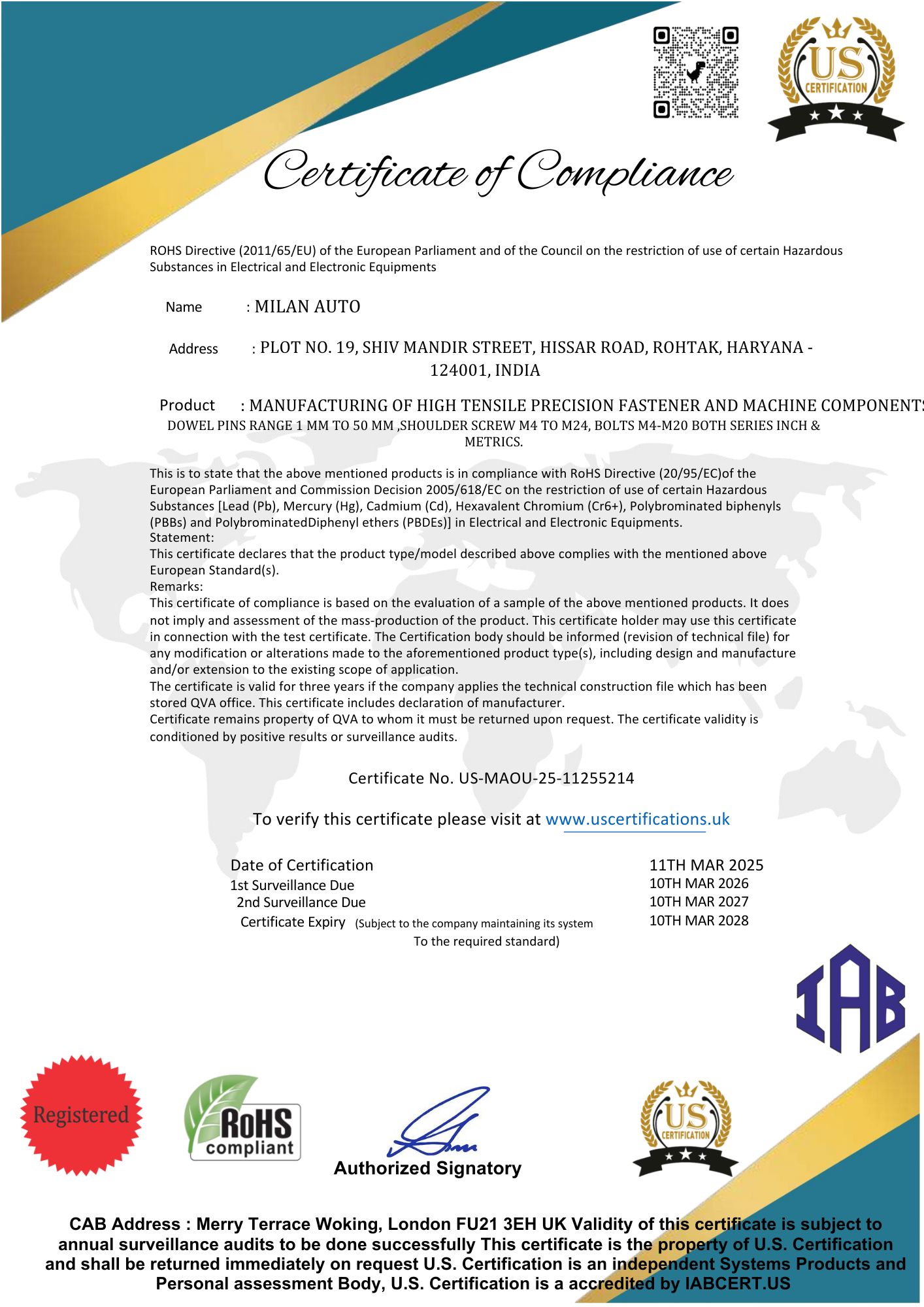 certificate compliance 2